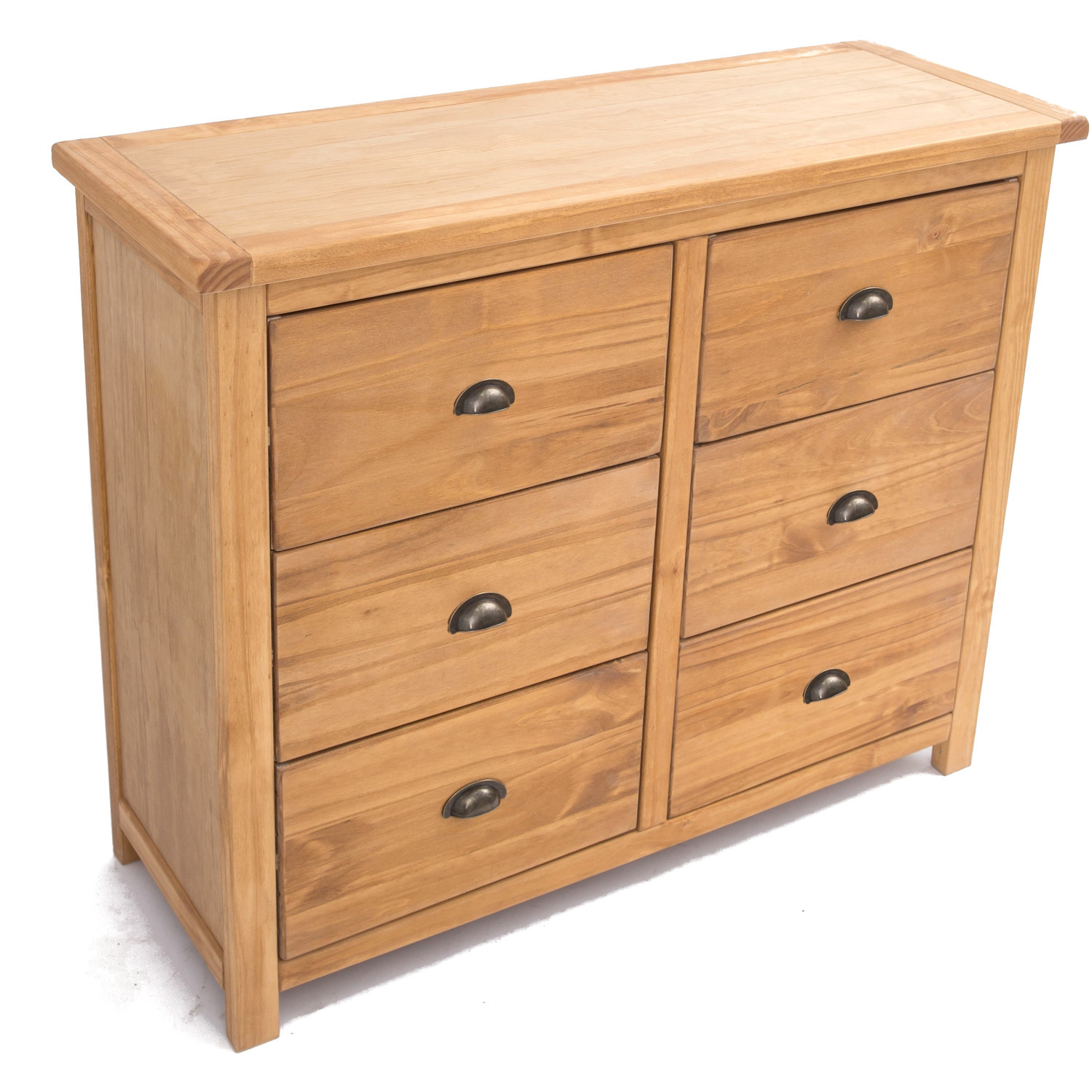 Lugo 3 over 3 Drawer Chest - Grey / Wood
