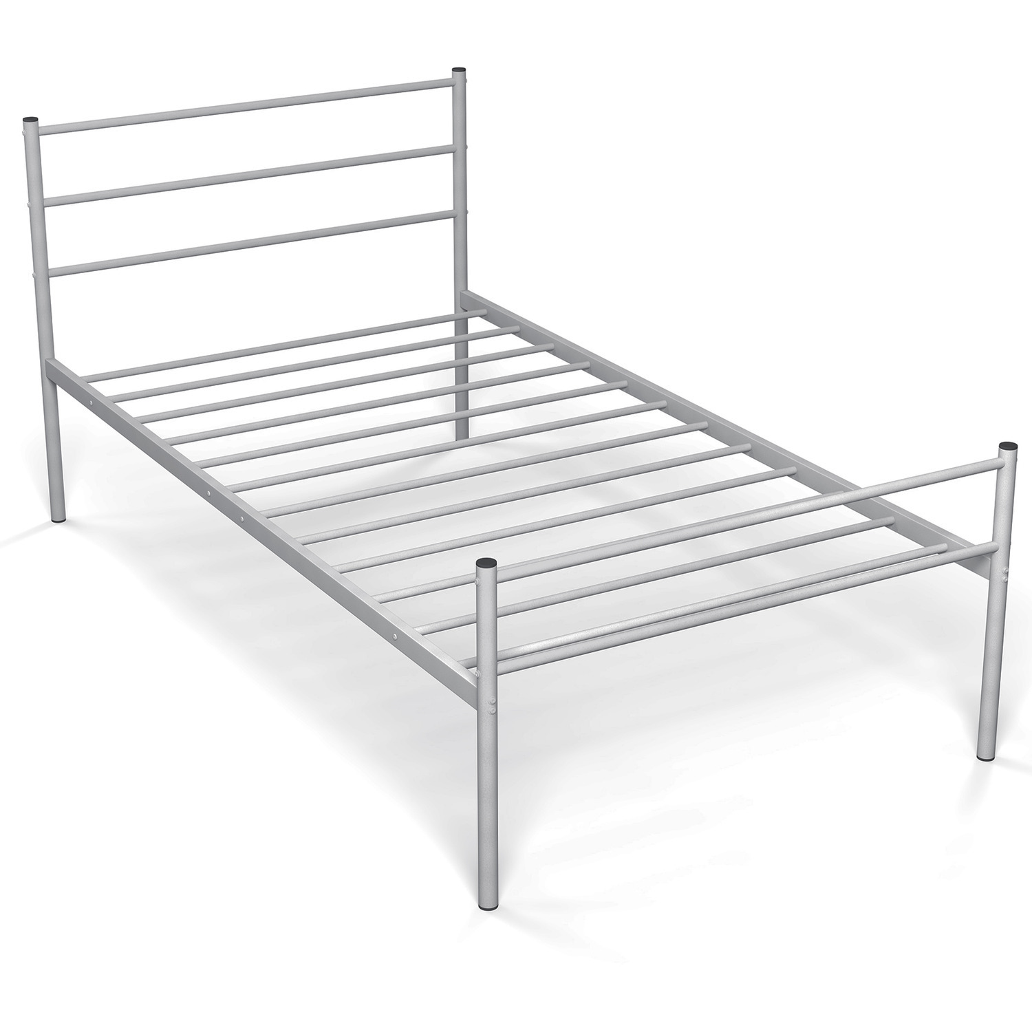 Single Metal Bed Frame-silver - Silver