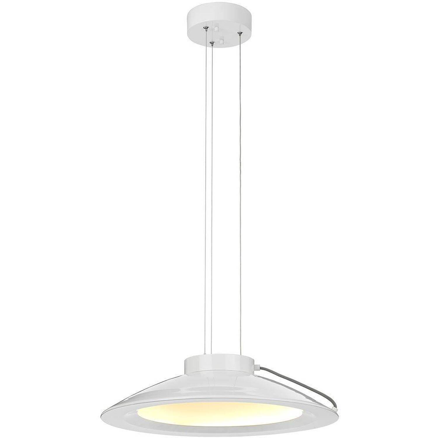 Elstead Europa Led 1 Light Medium Dome Ceiling Pendant White Painted Finish - White / 49.8Cm