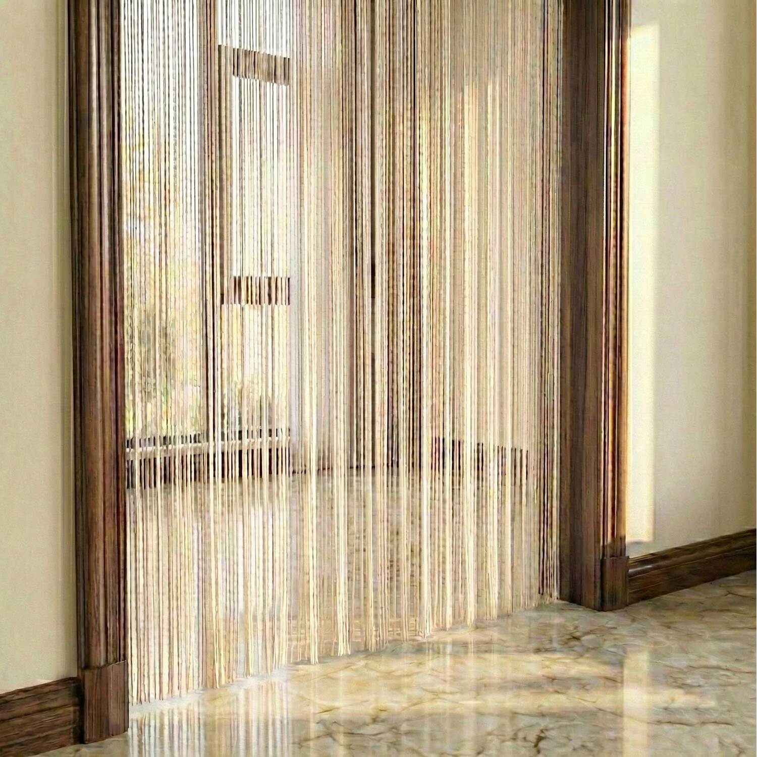Homescapes Polyester String Curtain - Ivory