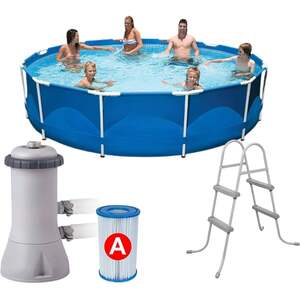Frame Swimming Pool With Filter Pump 366 x 76 cm 12FT