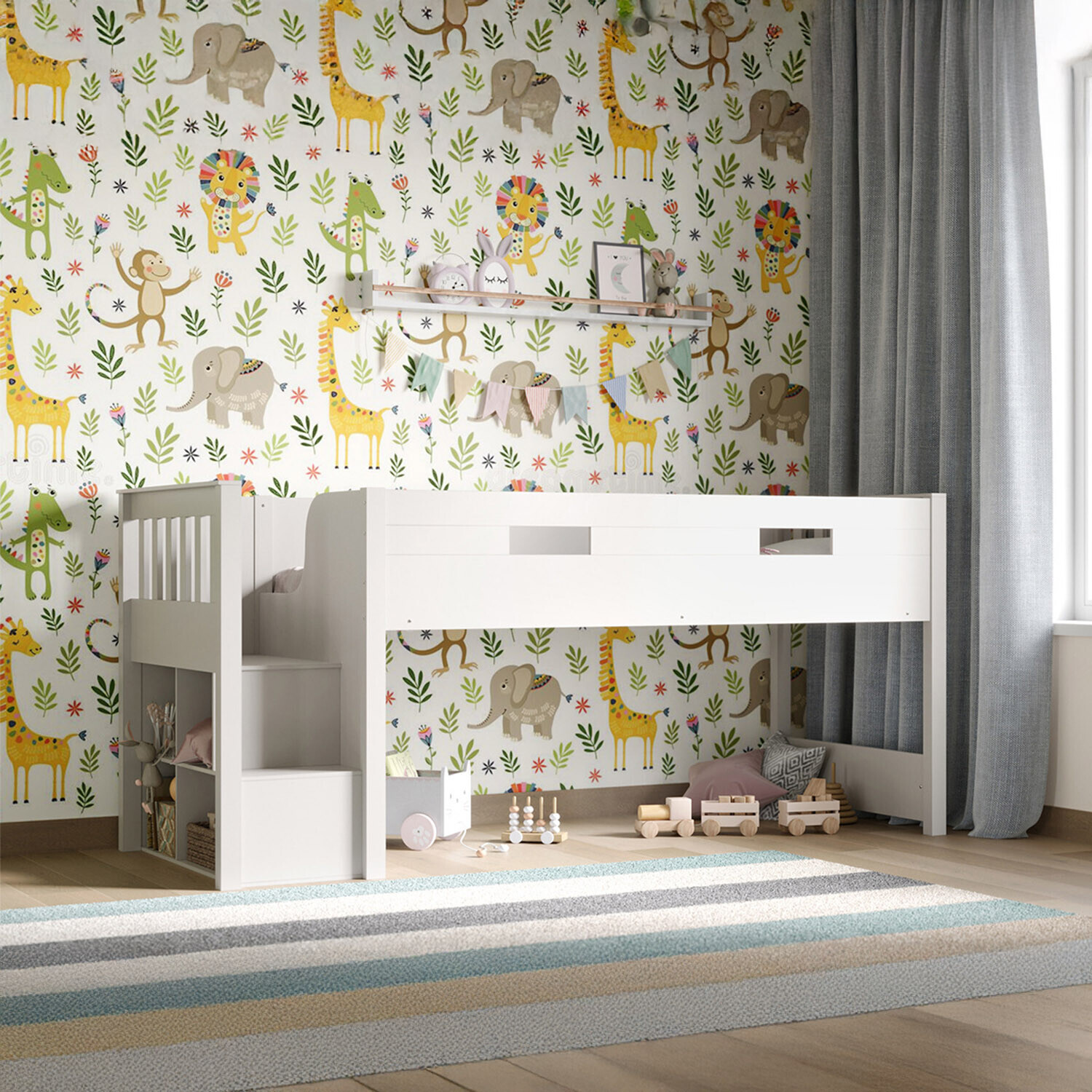 Flair Charlie Mid Sleeper Frame Only White - White