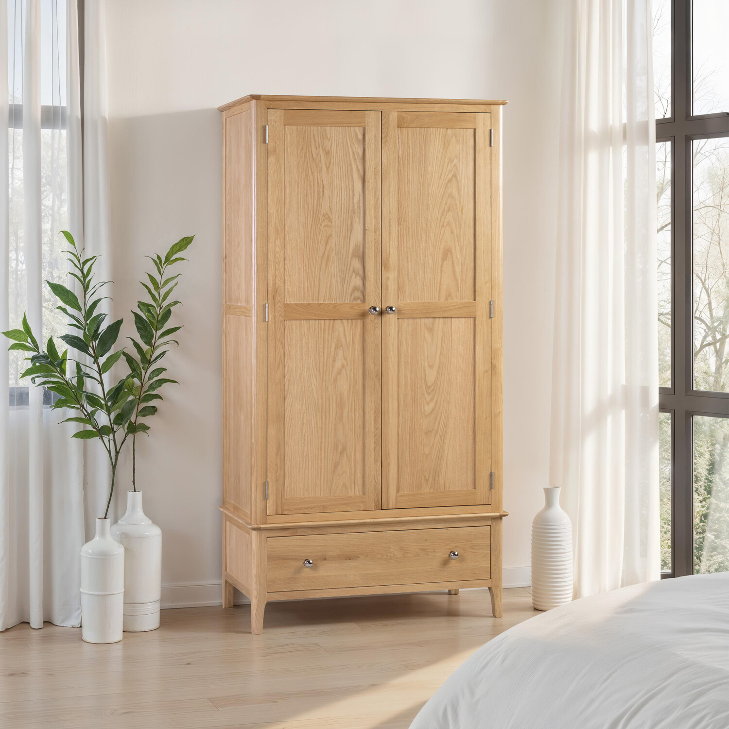 Julian Bowen Silver Cotswold 2 Door 1 Drawer Wardrobe - Image 5