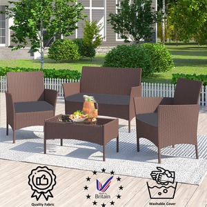 Rattan Bench Chair Replacement Outdoor Seat Cushion Pads set of 3 pieces