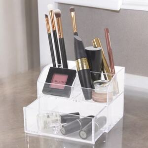 10-Compartment Clear Acrylic Makeup Organizer