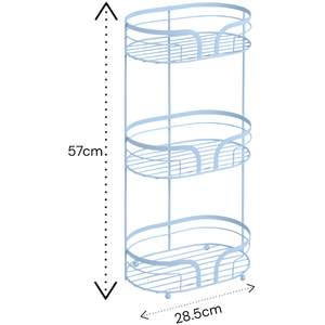 Showerdrape Dante Bathroom 3 Tier Floor Shower Caddy