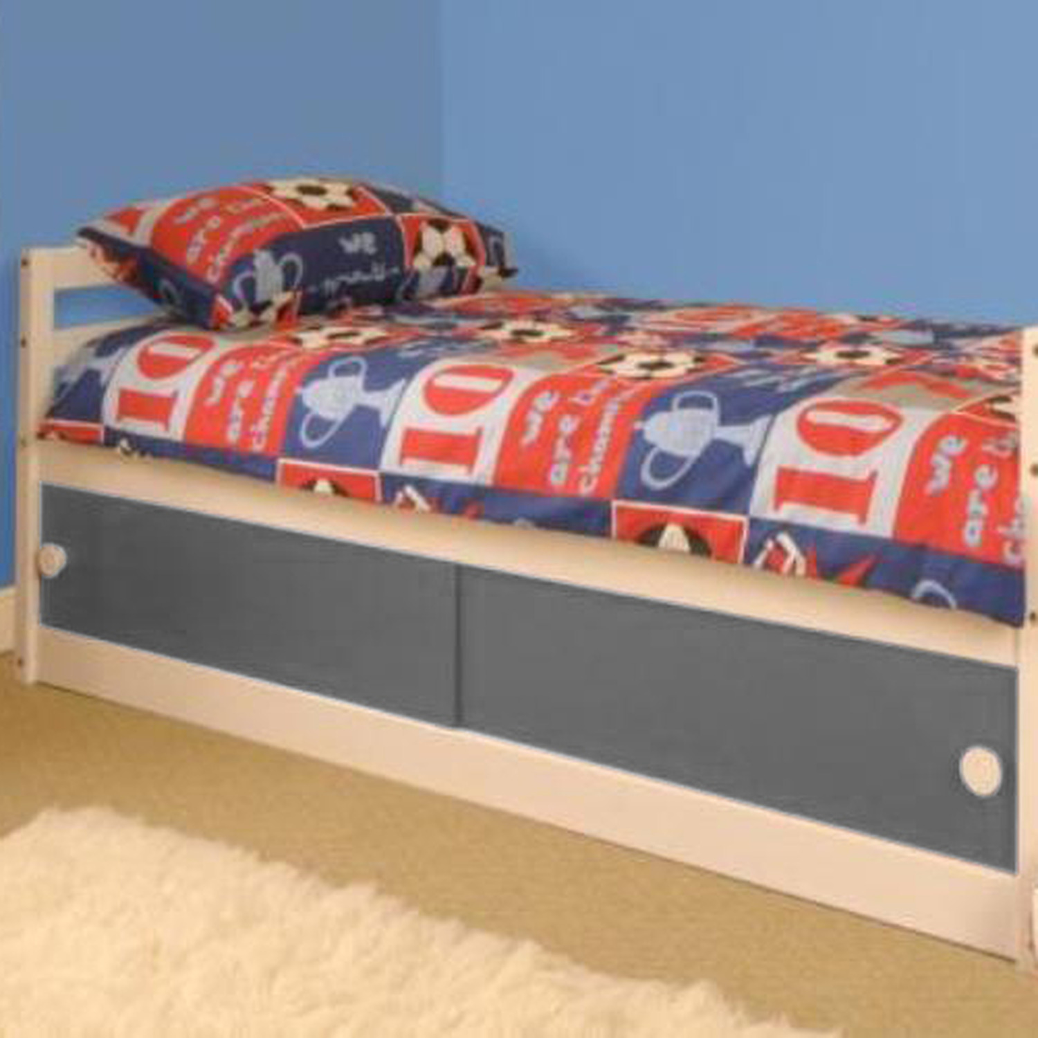 Kids Single Solid Pine Storage Bed - Grey
