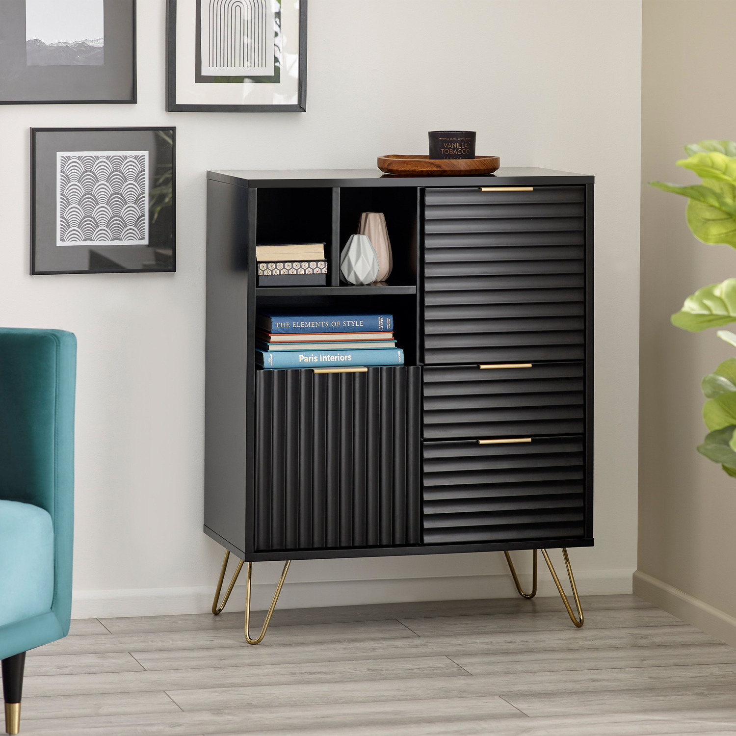 Julian Bowen Murano 2 Door 2 Drawer Sideboard - Black - Image 6