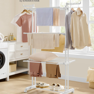 Large Clothes Airer, Foldable Clothes Drying Rack Laundry 4-Tier