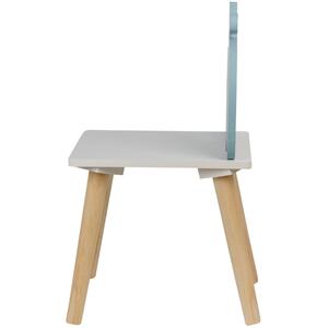 Children Kids Wooden Chair with Animal Character - Grey