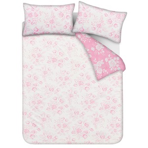 Luxury Super Soft Reversible Floral Toile Duvet Cover with Pillowcase