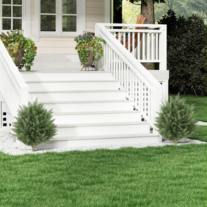 HOMCOM 60 cm Artificial Cypress Tree with Ground Stake, Set of 2