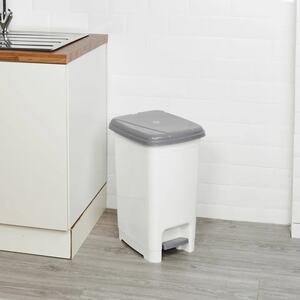 25L Slim Pedal Waste Bin Insert Step On Lid - Grey