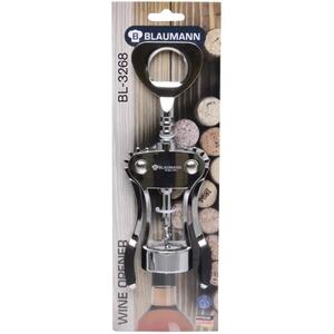 Blauman Wine Opener with  Silver Metal Twin Pull Wing Cork