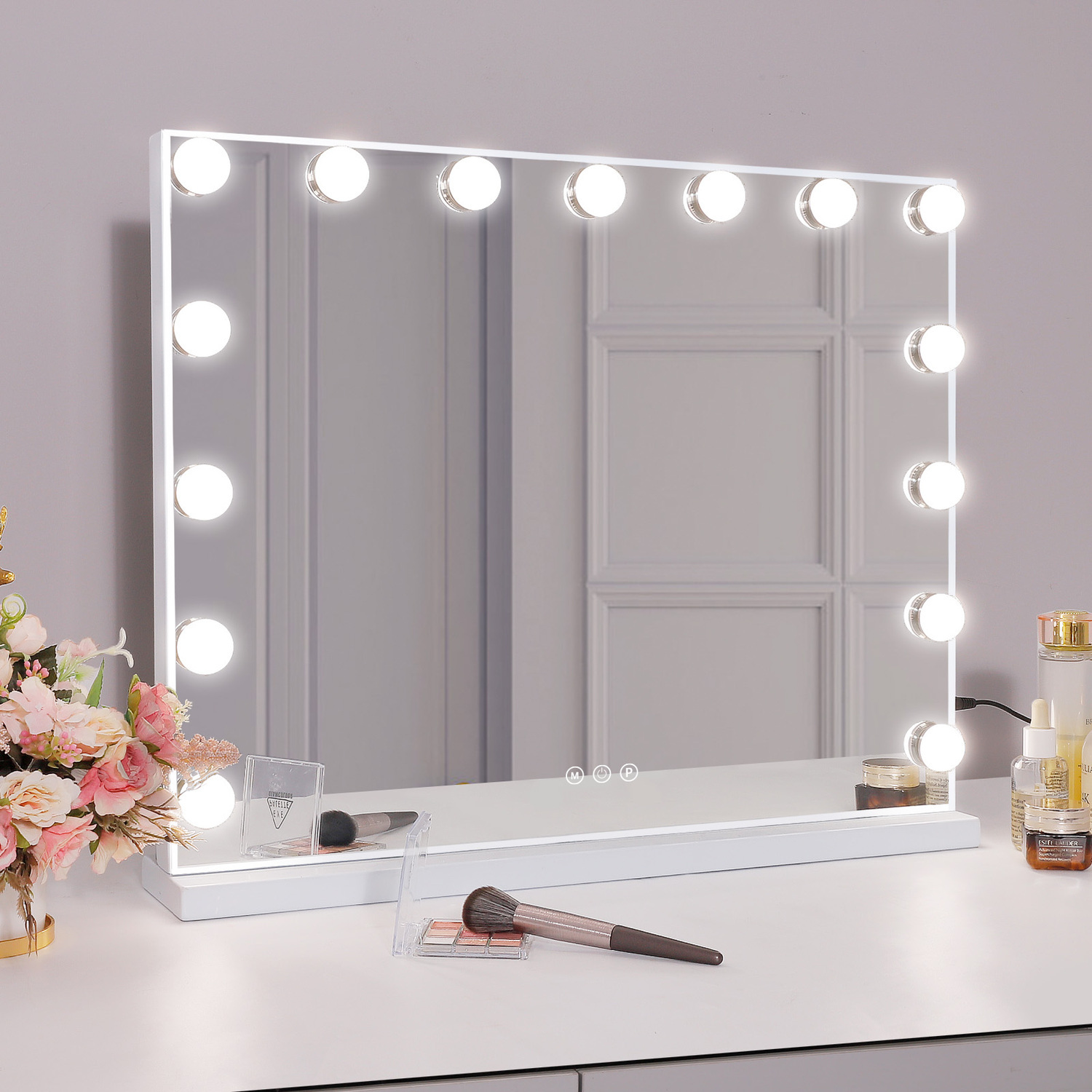 Fenchilin 15 Led Hollywood Vanity Make Up Mirror - Metal White