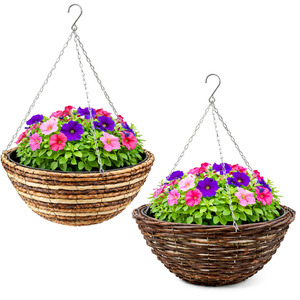Hanging Basket With Liner, Hanging Chain and Hook 36cm 14 Inch