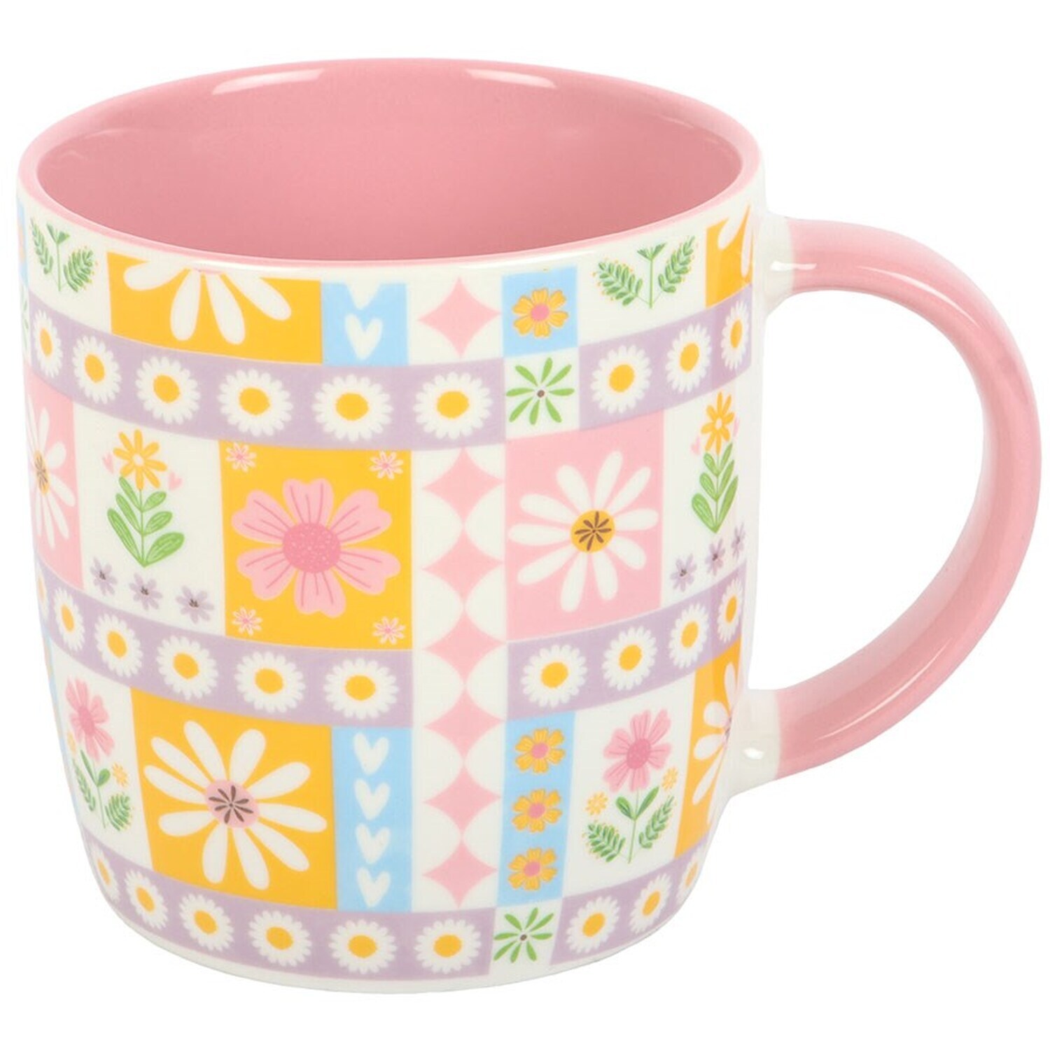 Image of Floral Patchwork Print Mug - Pink