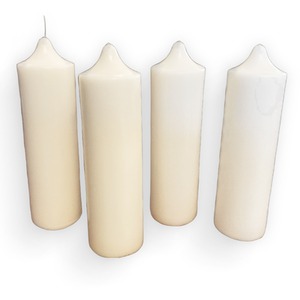 Classic Cream Pillar Organic Wax Candle Set