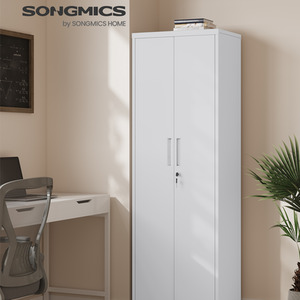 Storage Cabinet,Multi-Purpose 5-Tier Steel Cupboard,Adjustable Shelves,Grey