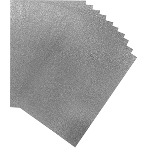 Pack of 10 A4 Silver Coloured Glitter Card 230gsm Sheets