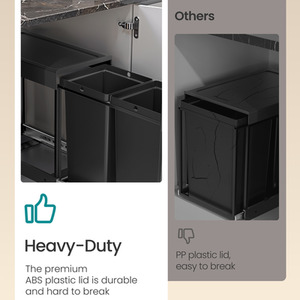 Kitchen Bin for Recycling and Waste, Built-in Rubbish Bin for Cabinet