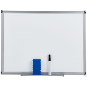 Wall-Mounted Magnetic Dry-Wipe Whiteboard with Pen Tray
