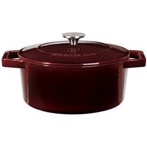 Berlinger Haus 20 cm Burgundy Round Cast Iron Casserole Pot - Red