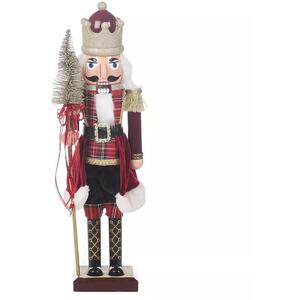 60cm Tall Wooden Look Christmas Nutcracker Soldier - Black