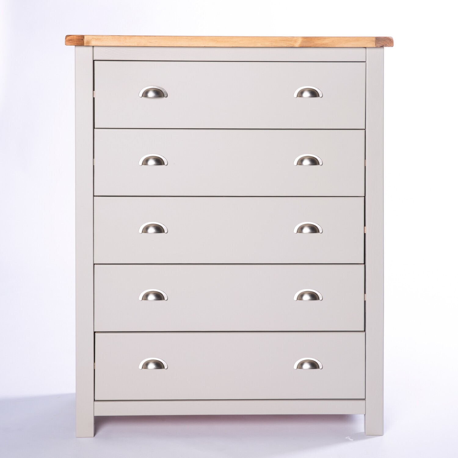 Argenta 5 Drawer Chest - Grey / Chrome