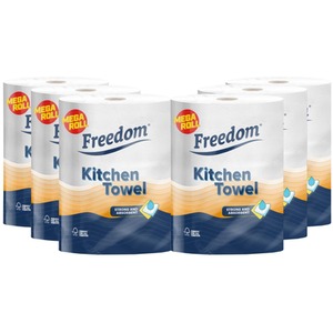 Freedom Rhino Jumbo Luxury Kitchen Towel Rolls, Strong and Absorbent, 6 Rolls
