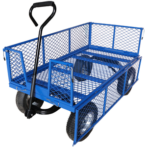 General Purpose Platform Truck with Mesh Sides, Pneumatic Wheel, 450Kg
