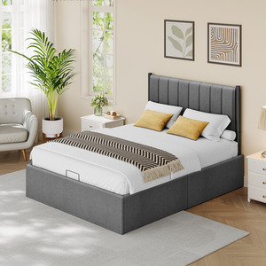 Double Bed Frame, 135 x 190 cm, Ottoman Bed with Lift-Up Storage