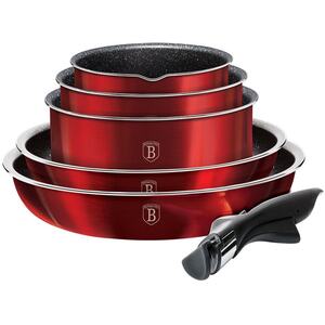 Berlinger Haus 12Pc Burgundy Cookware Pots Pans Set - Red