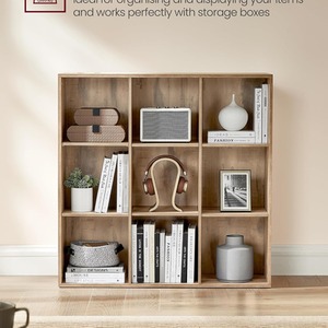 VASAGLE Bookcase, Bookshelf, Storage Shelf with 9 Compartments