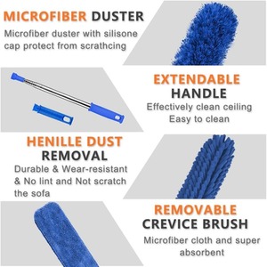 Extendable Feather 6PCS Duster Cleaning Kit