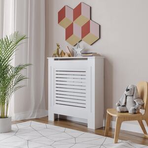 Small Wooden Radiator Cover with Slatted Grill - Grey