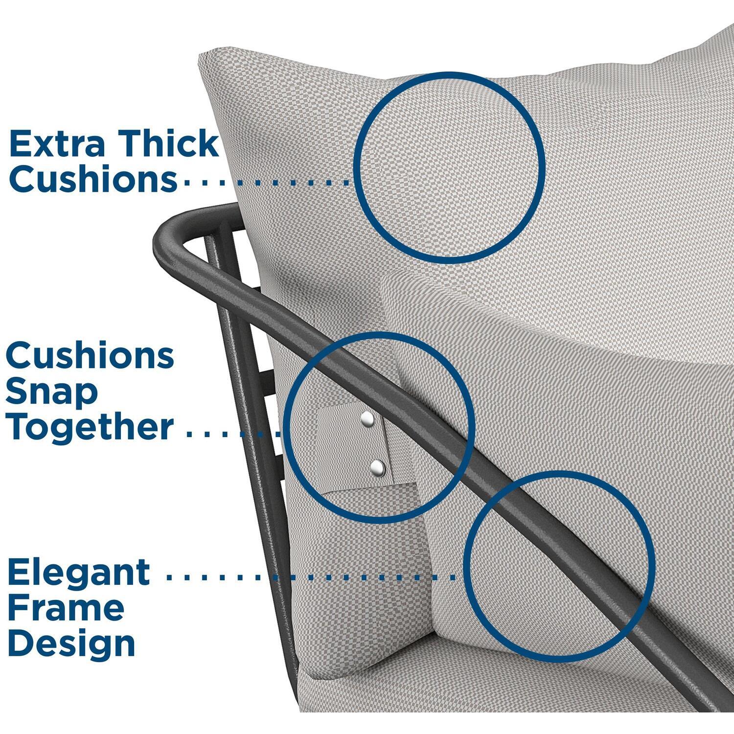 Teddi Outdoor Lounge Chair In Two Pieces - Charcoal