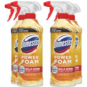 Domestos Power Foam Toilet and Bathroom Cleaner Spray Citrus Blast, 450ml