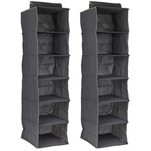 6 Compartment Hanging Clothes Storage Organiser Shelves Collapsible Closet Rack