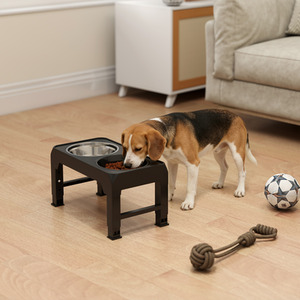 PawHut Elevated Dog bowls 4 Adjustable Heights Pet Feeding Station
