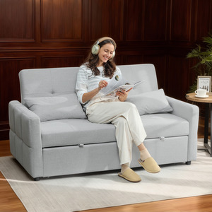 HOMCOM 2 Seater Sofa Bed Convertible Pull Out Bed Settee