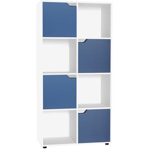 8-Cube Shelving Unit With Wooden Doors - White