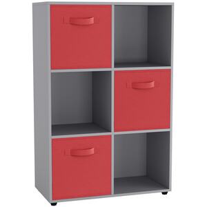 6-Cube Shelving Unit With Non Woven Inserts - White