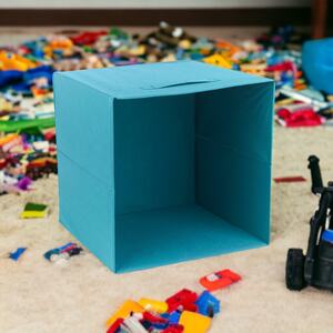 Fabric Cube Boxes x6 - Storm Blue