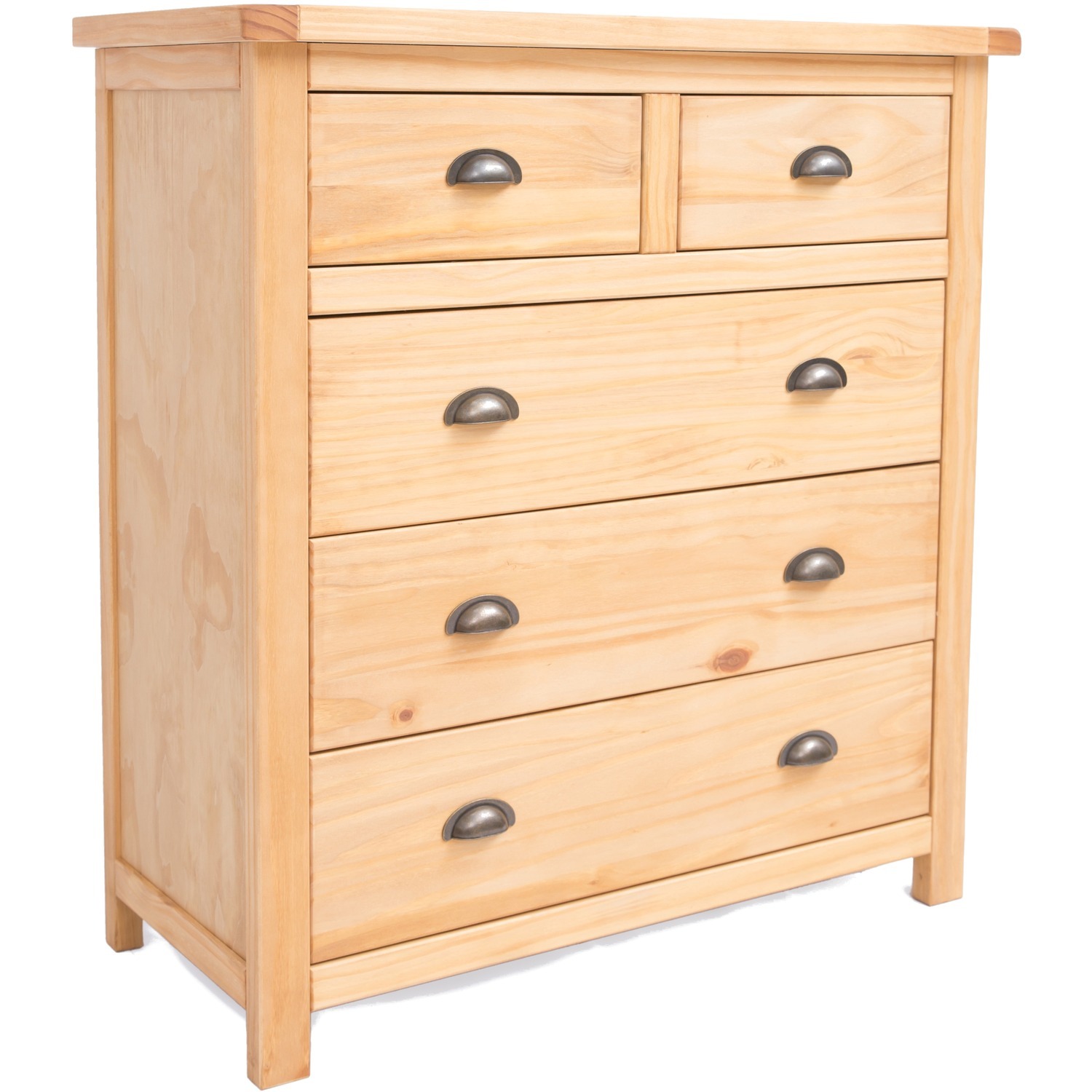 Lugo 2 over 3 Drawer Chest - Grey / Wood
