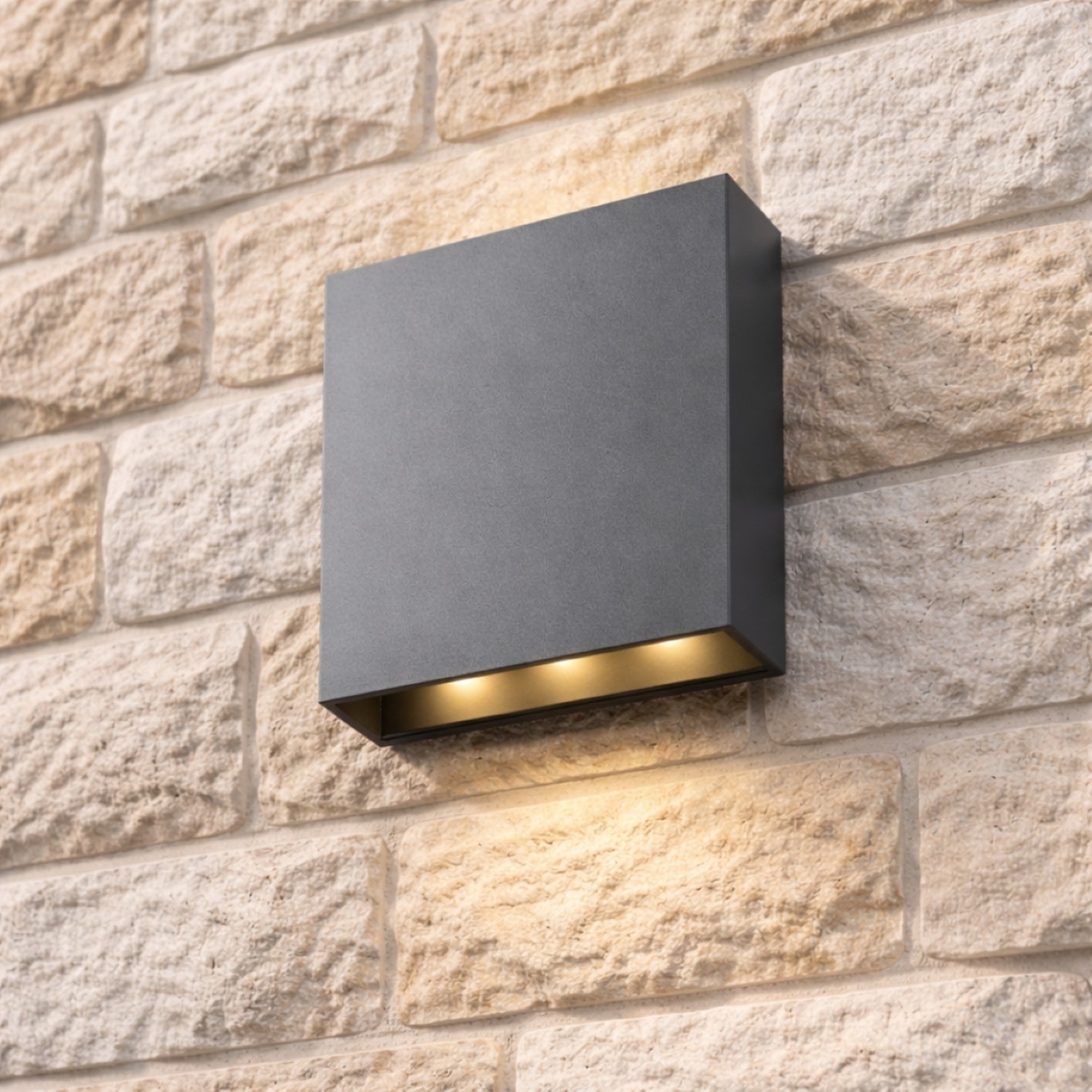 Sian Rectangle Outdoor Led Wall Light - Dark Grey