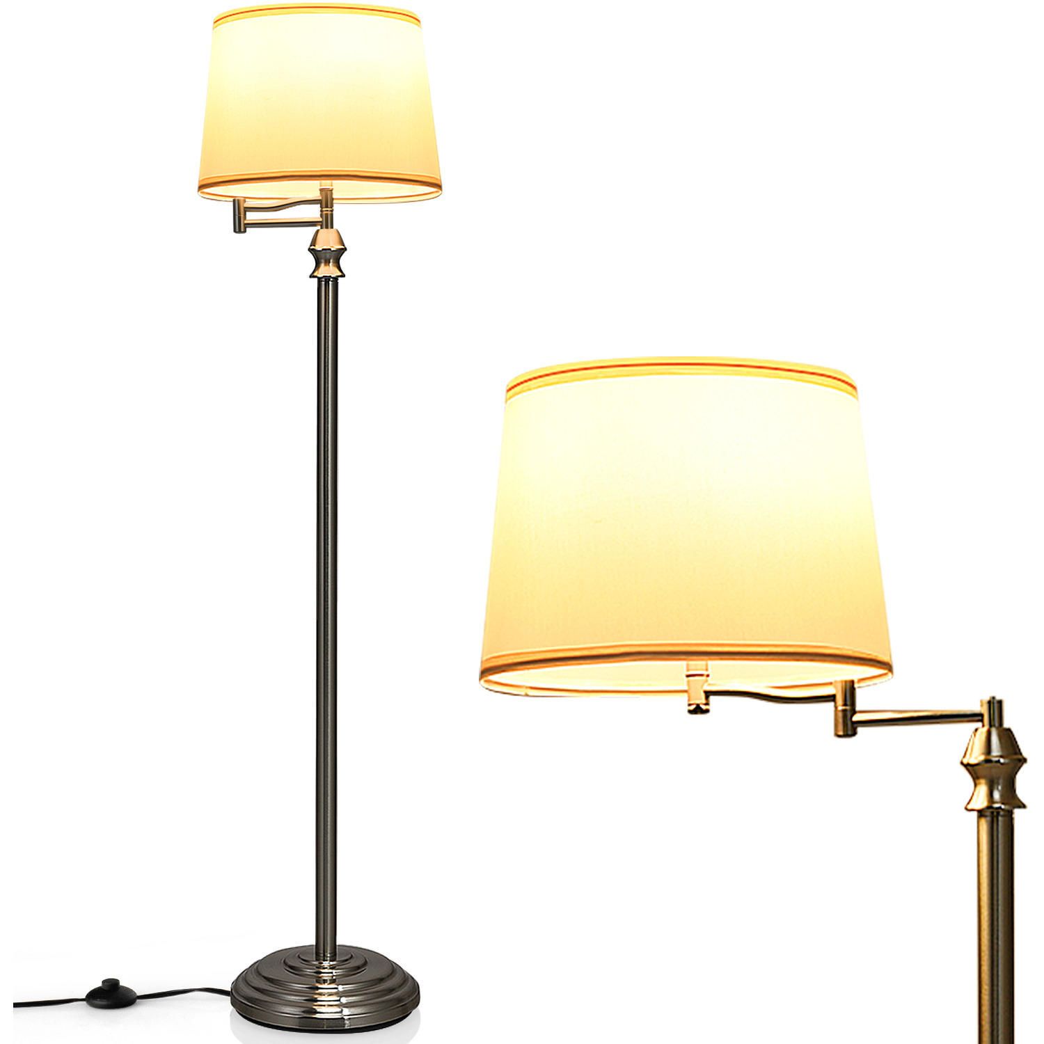 Image of Adjustable Swing Arm Floor Lamp -&hellip;