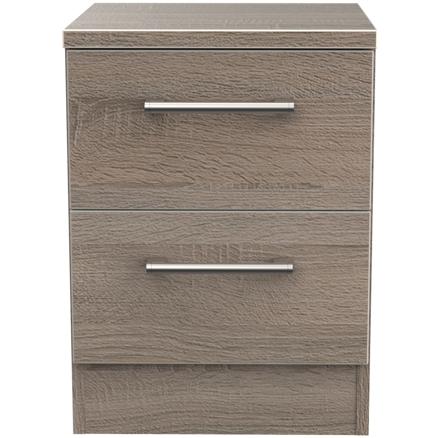 Devon Ready Assembled 2 Drawer Bedside Cabinet - Darkolino Dark Oak