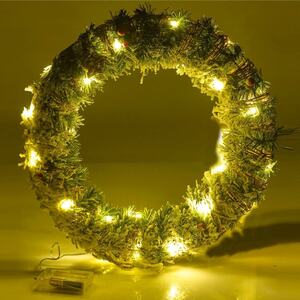 Christmas Wreaths with LED Lights  - 40cm - White