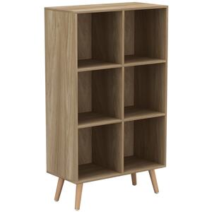 6-Cube Shelving Unit With Legs - Brown